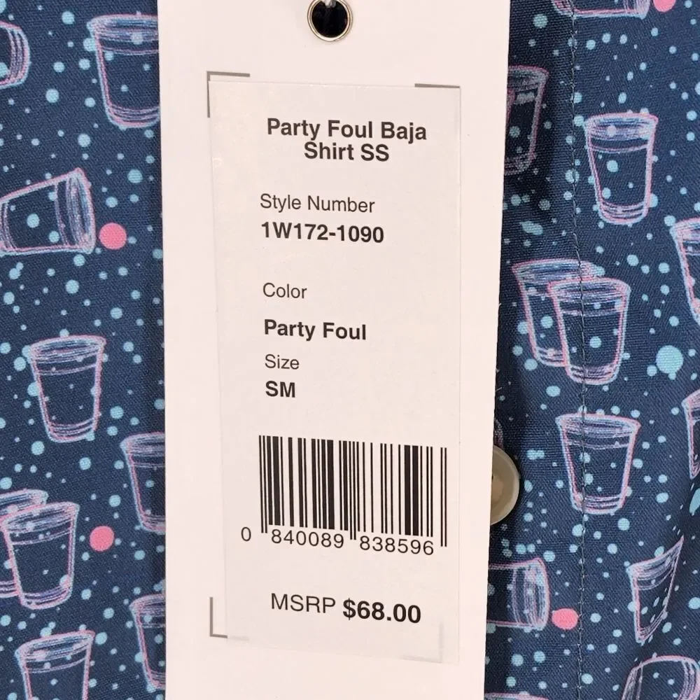 Southern Shirt Men's Party Foul Short Sleeve Baja Shirt - Picture 7 of 7